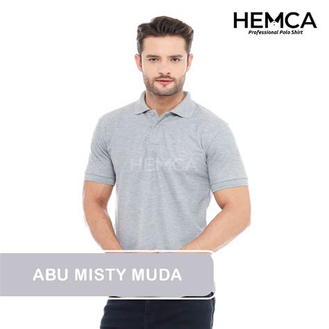 Jual Kaos Polo Polos Abu Misty Muda Hemca Professional Polo Shirt