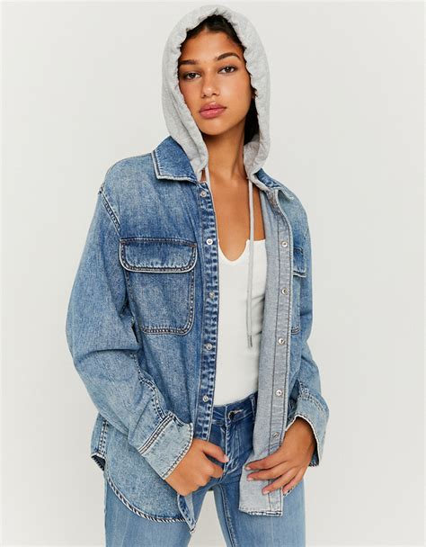 Blaue Denim Jacke Mit Kapuze TALLY WEiJL Deutschland