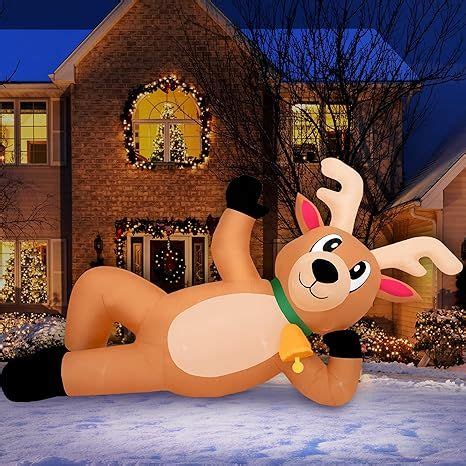 Holidayana Christmas Inflatables Large 10 Ft Lounging Reind In 2023