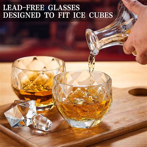 Onearf Whiskey Decanter Sets 870ml Crystal Liquor Decanter With