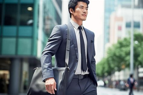 Premium Ai Image Businessman Walking In The Office District