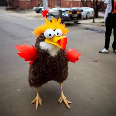 Cute Chicken Dressed As An Inmate Campau Mike Style Stable Diffusion