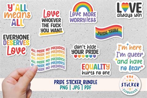 Pride Stickers 10 Different Lgbtq Stickers