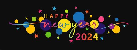 Happy New Year 2024 greetings. Horizontal banner 31146689 Vector Art at ...