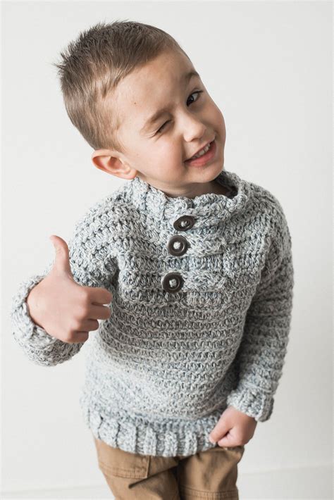 Pdf Crochet Pattern For Toddler Boy Crochet Sweater Pullover Etsy