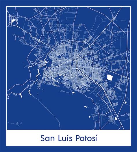 San Luis Potosi Mexiko Nordamerika Stadtplan Blaupause Vektor