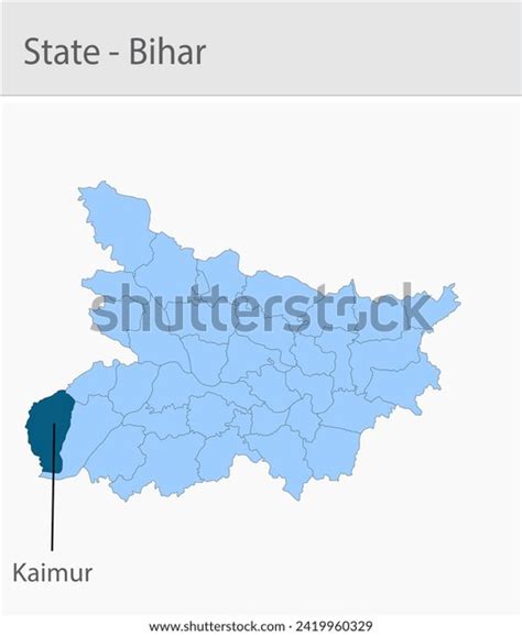 Kaimur District Map District Kaimur State Stock Vector (Royalty Free ...