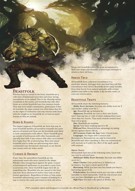 DnD 5e Homebrew Dungeons And Dragons Races Dnd 5e Homebrew Dungeons