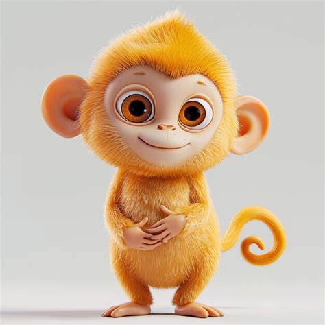 cutest happy cartoon monkey premium ai generated image