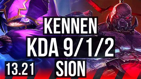 Kennen Vs Sion Top Solo Kills Games M Mastery