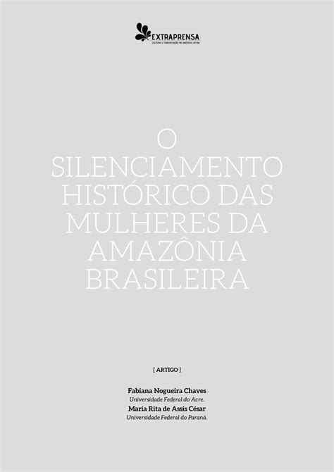 Pdf O Silenciamento Histórico Das Mulheres Da Amazônia Brasileira