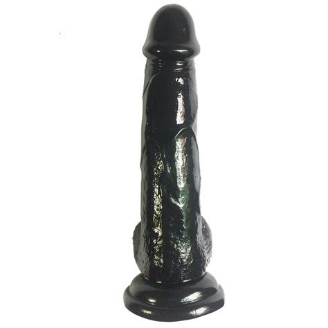 Suction Cup Black Dildo Realistic Feel Sex Toy Anal 8 Inch Buy Suction Cup Black Dildo