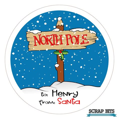 North Pole From Santa Personalized Christmas Stickers By Scrapbits