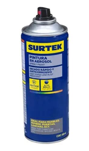 Pintura Aerosol Ml Negro Mate Secado R Pido Surtek Meses Sin Inter S