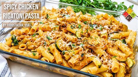 Easy Chicken Rigatoni Pasta Best Spicy Sauce Penne Pasta No Oven By Foodstalgia Usa Youtube