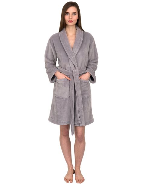 Towelselections Womens Robe Plush Fleece Short Spa Bathrobe