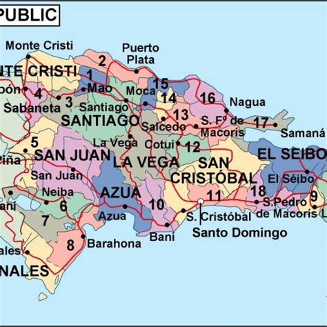 Dominicana Republic Political Map Maps Download Vector Files For