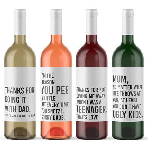 Amazon Funny Mother S Day Wine Stickers Wine Bottle Labels Mom