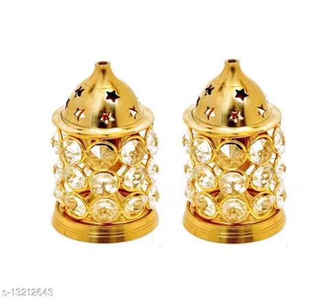 Heaven Decor Heaven Decor Pure Brass Small Crystal Akhand Diya Brass