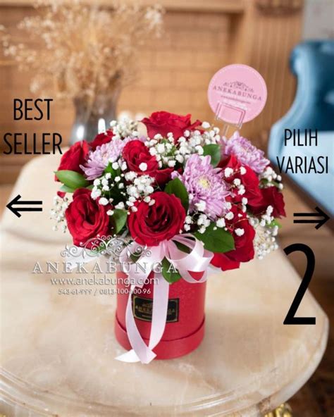 Promo Flower Box Bunga Mawar Asli Vas Kotak Fresh Rose Flower Birthday