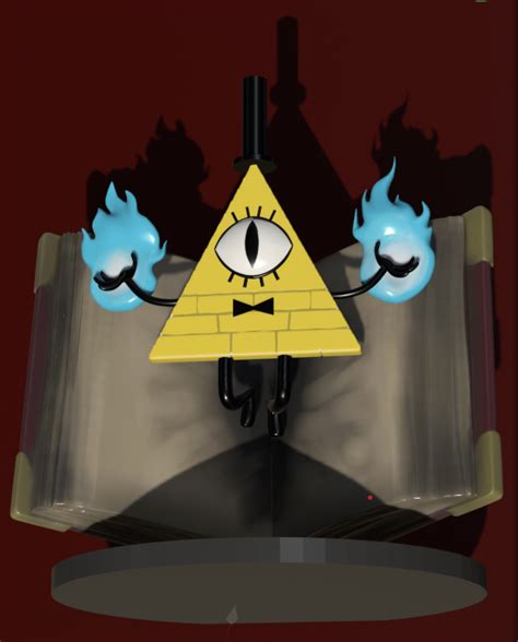 Archivo Stl Gravity Falls Bill Cipher Book Base Merged Dise O