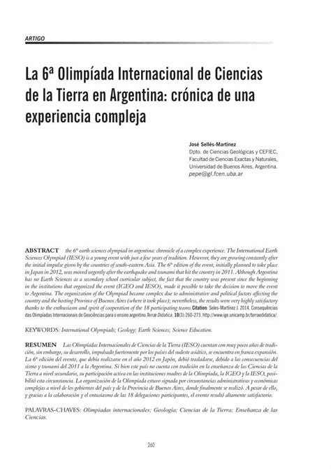 PDF La 6ª Olimpíada Internacional de Ciencias de la Tierra en