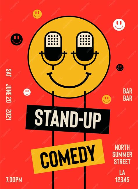 Premium Vector Stand Up Comedy Performance Show Poster Design With Place For Your Text V