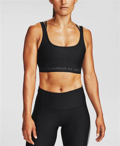 Under Armour Womens Compression Cross Back Mid Impact Sports Bra