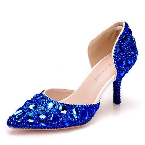 Buy Crystal Queen Women Rhinestone Wedding Shoes High Heels Sandals 7cm