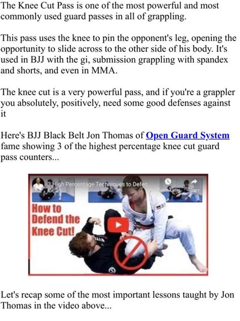 How To Defeat The Bigger Stronger Opponent 3 Powerful Knee Cut