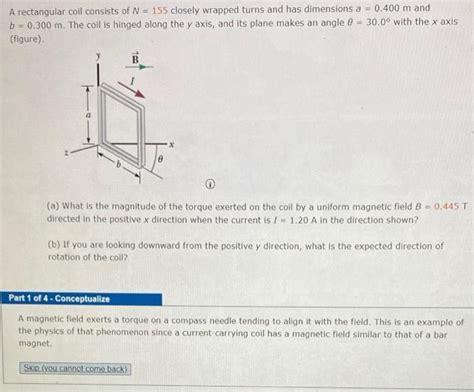 Solved A Rectangular Coil Consists Of N 155 Closely Chegg