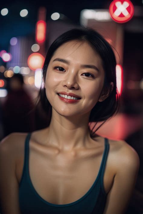 1girl Idol Model Depth Of Field Photo Film Face Skinny Smile Collarbone Teeth Movie