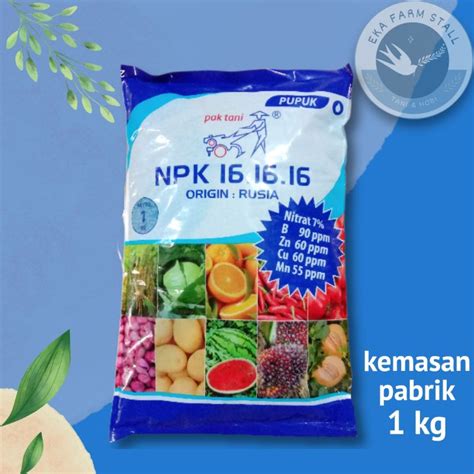 Jual PUPUK PAK TANI NPK 16 16 16 BIRU ORIGIN RUSIA KEMASAN PABRIK 1 KG