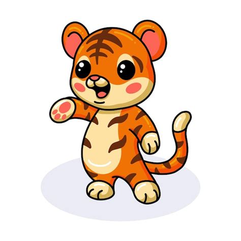 Premium Vector Cute Baby Tiger Cartoon Posing