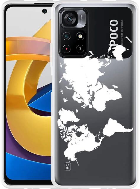 Poco M4 Pro 5G Hoesje World Map Designed By Cazy Bol