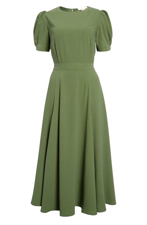 Rachel Parcell Puff Sleeve Crepe Midi Dress Nordstrom Nordstrom