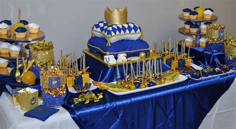 Royal Blue And Gold Sweets Treat Table Megan And Chayse Baby Shower