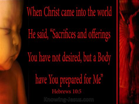 Hebrews 10 5 Therefore When He Comes Into The World He Says