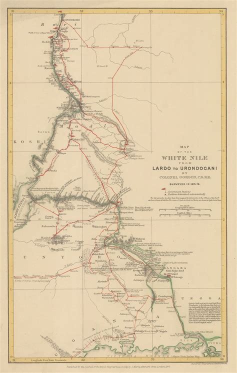 Royal Geographical Society (RGS), Map of the White Nile from Lardo to ...