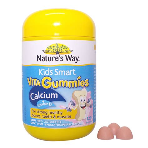 Kẹo Nature s Way hộp 60 viên bổ sung canxi vitamin D cho bé 2Y Kids