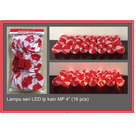 Jual Lampion Hias Kain Bola Merah Putih Dengan Lampu Seri 17 Agustus