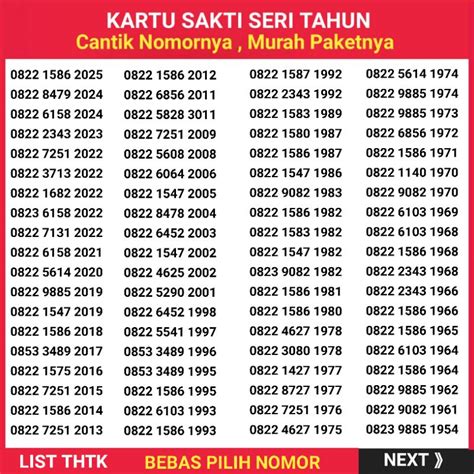 Jual Kartu Sakti Seri Tahun Nomor Cantik Kartu Sakti Seri Tahun Sakti