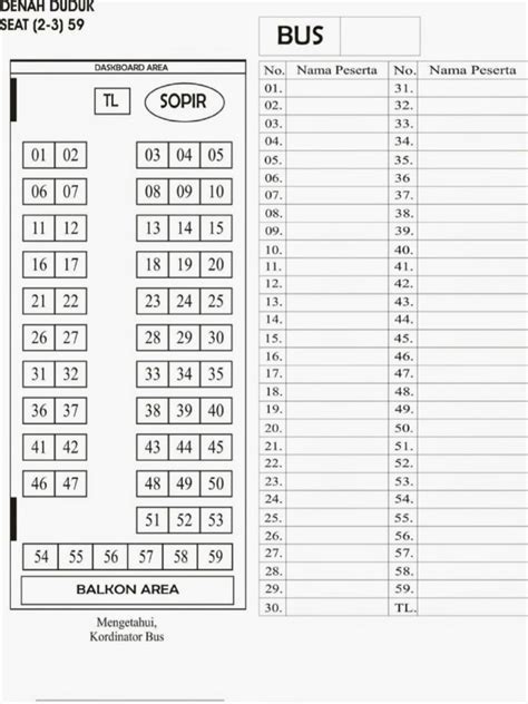 Denah Tempat Duduk Bus Pdf