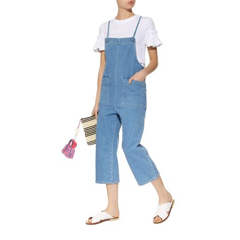 Maje Pinaro Tie Strap Denim Overalls Evachic