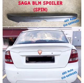 Proton Saga Blm Flx Rear Belakang Spoiler Spin Bonnet Bonet Fiber Sv