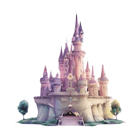 Watercolor Princess Castle D Render Cinematic Lighting Creative Fabrica