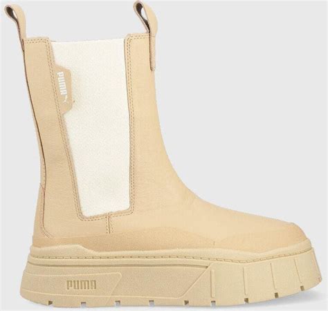 Puma Sztyblety Sk Rzane Mayze Stack Damskie Kolor Br Zowy Na Platformie