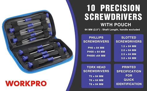 WORKPRO Precision Screwdriver Set 10 Piece Cr V Steel Small