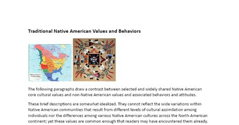 Native American Cultural Values Google Docs