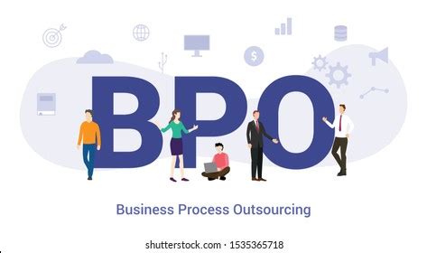 Bpo Business Process Outsourcing Concept Big Stock Vector Royalty Free